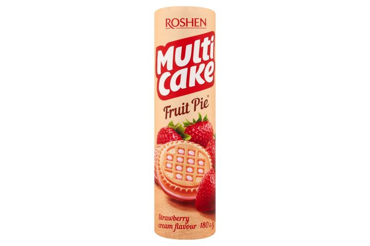 Roshen Multi Cake Biscuits with Strawberry Flavoured Cream Fillings 180 g