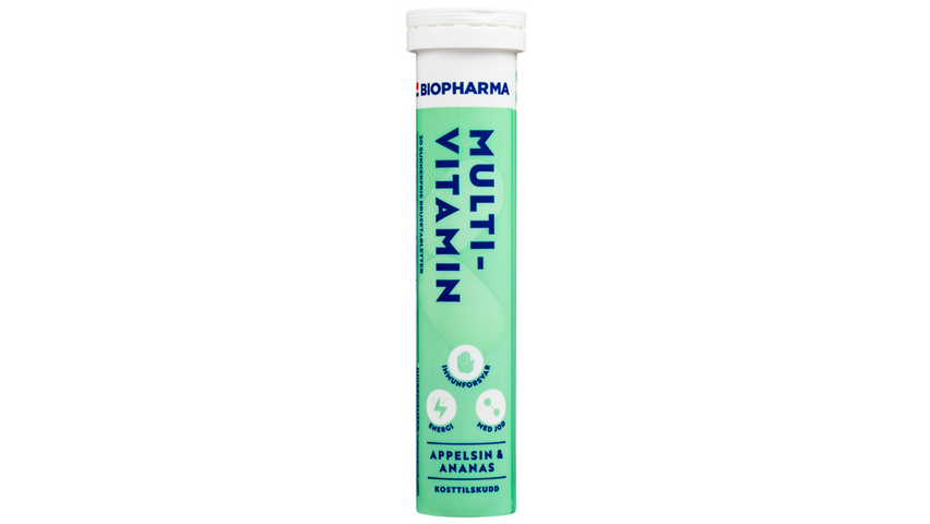 Biopharma Brusetablett Multivitamin Appelsin & Ananas | 20stk