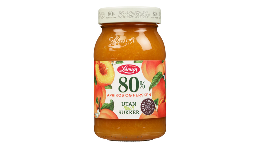 Lerum Syltetøy Aprikos & Fersken u/Sukker | 335g