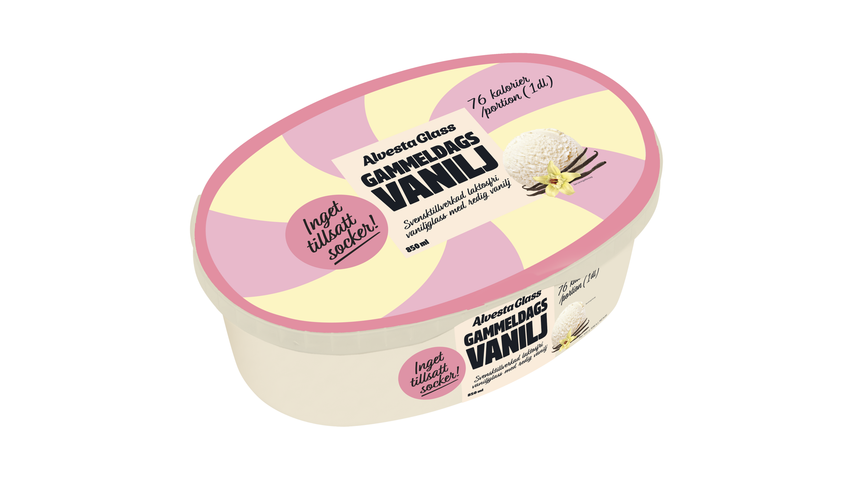 Alvestaglass Gammeldags Vanilj Inget Tillsatt Socker 850ml