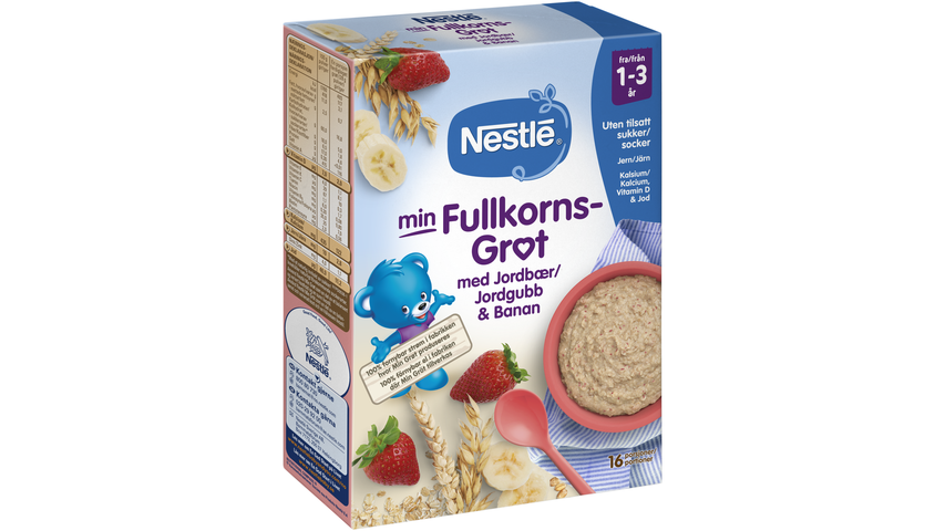 Nestle Min Fullkornsgrøt Jordbær & Banan 1-3 År | 450g