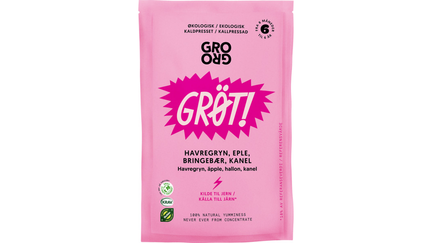 Gro Gro Grøt m/Bringebær & Kanel