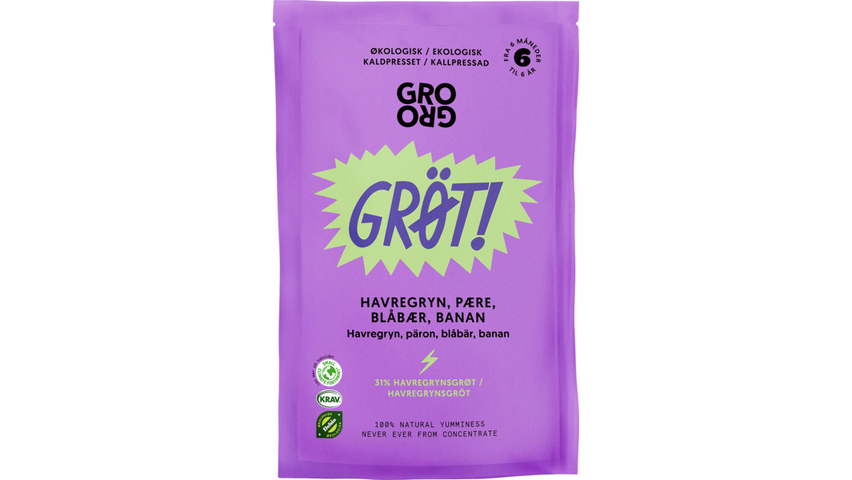 Gro Gro Grøt m/Blåbær & Pære