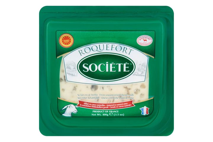 Société Roquefort Veined Full-Fat Semi-Hard Cheese from Sheep Milk 100 g
