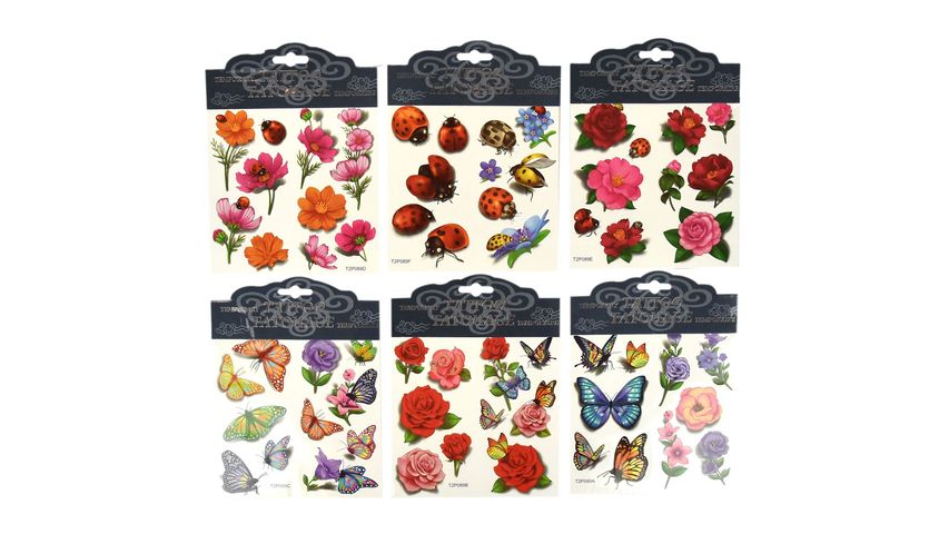 Dengodafen Tatueringar Blommor & Djur 1-p