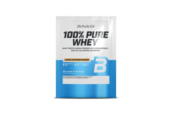 BiotechUSA 100% Pure Whey 28g karamell-cappuccino