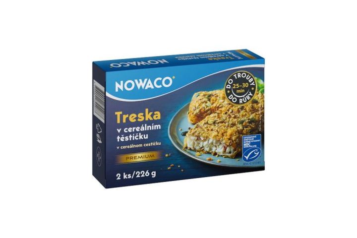 Nowaco alaszkai tőkehal falatok, panírozott 226 g