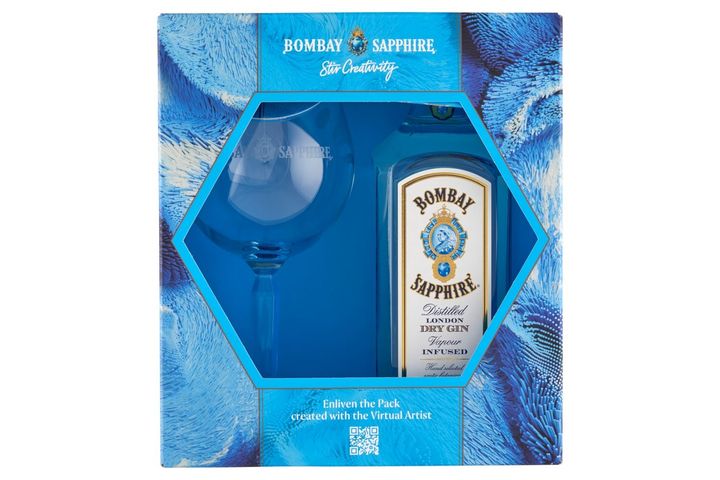 Bombay Sapphire Gin (40%) 700 ml + glass gift box | 1 piece