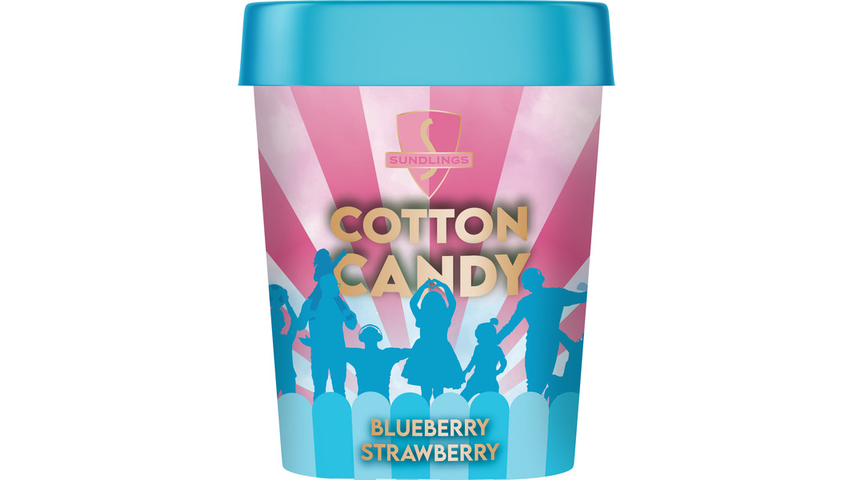 Sukkerspinn Strawberry M/ blueberry | 40g.