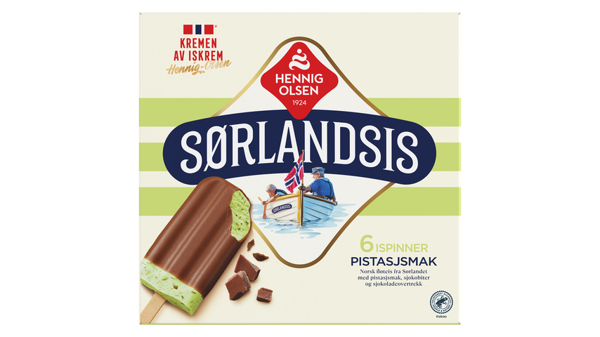 Hennig-Olsen Sørlandsis Pistasjsmak | 6stk