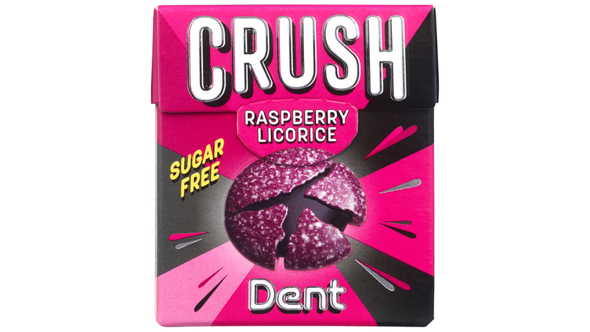 Dent Crush Bringebær & Lakris | 25g