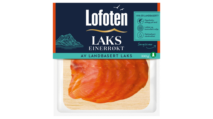 Lofoten Einerrøkt Laks Skivet Landbasert | 100g