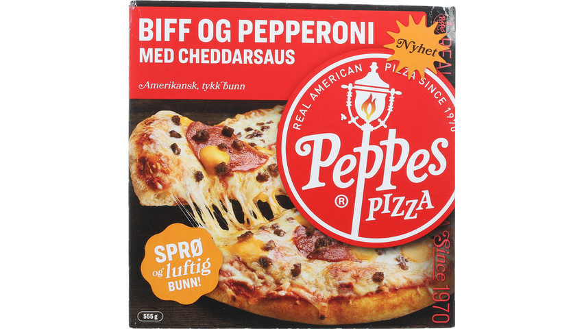 Peppes Pizza Pepperoni Og Biff Med Cheddarsaus | 555g