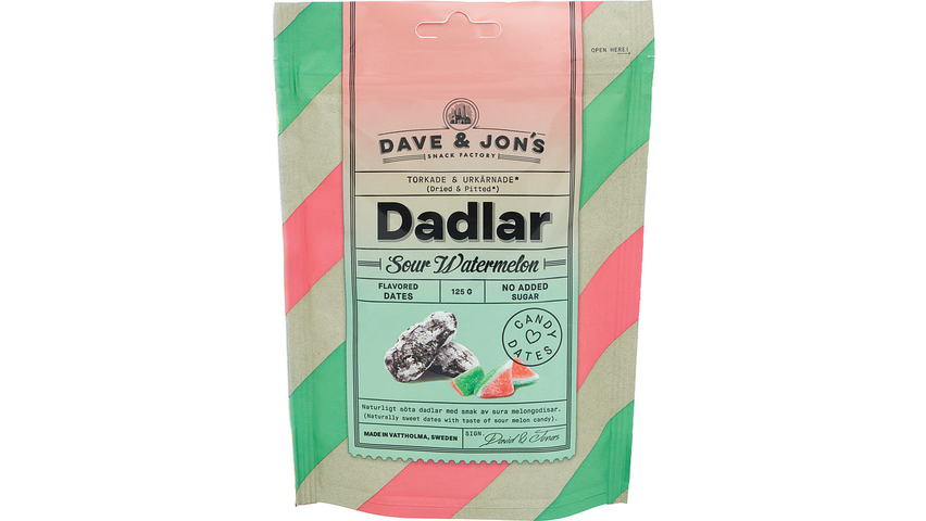 Dave & Jon's Dates Sour Watermelon 125g
