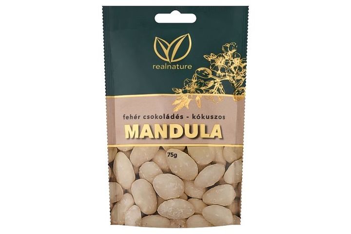 Real Nature White Chocolate-Coconut Almonds 75 g