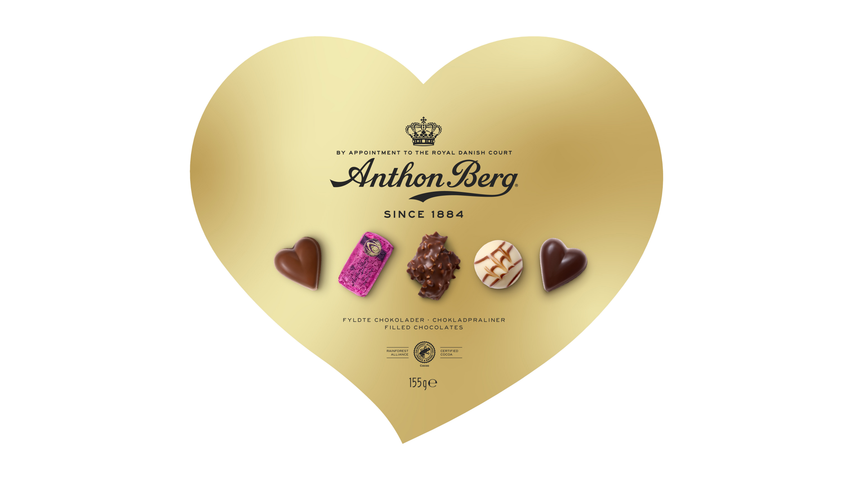 Anthon Berg Hjerteformet Gulleske Praliner | 155g
