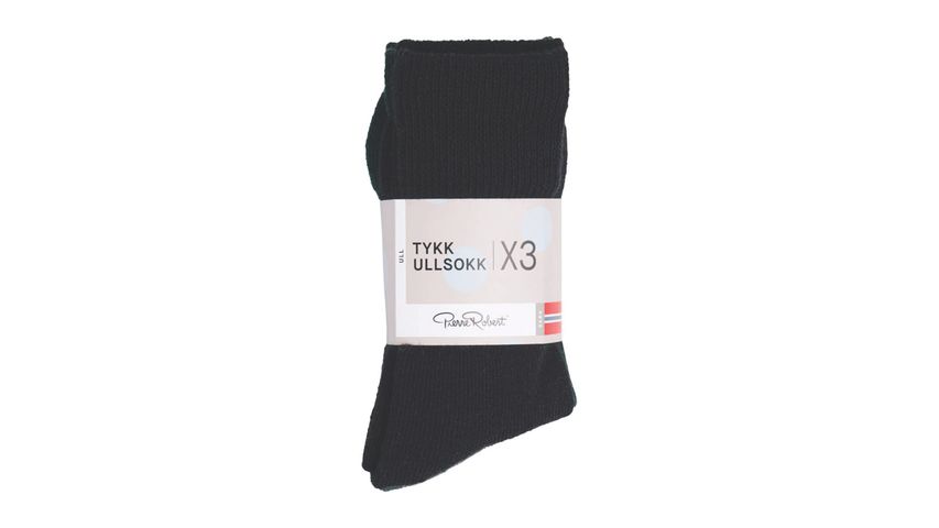 Tykk Ullsokk Black 41-45 | 3stk