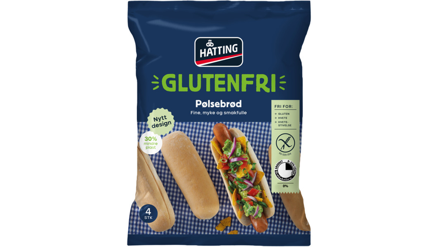Hatting Pølsebrød Glutenfri | 4 x 65g