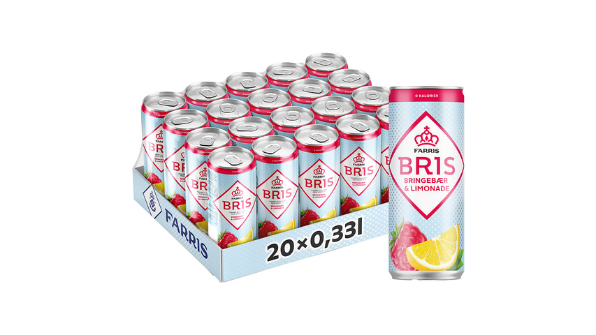 Farris Bris Bringebær Limonade | 20 pk x 0.33l