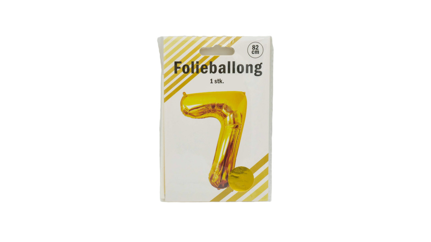 Folieballong Nummer 7 Gull