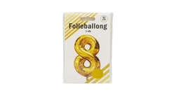 Folieballong Nummer 8 Gull