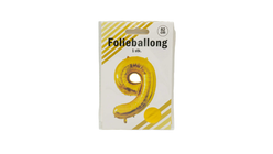 Folieballong Nummer 9 Gull