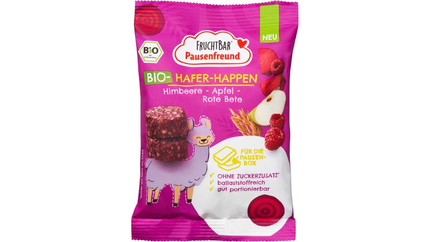 Fruchtbar Pausenfreund BIO Zabfalatok málnával, almával és céklával 3 éves kortól 80 g