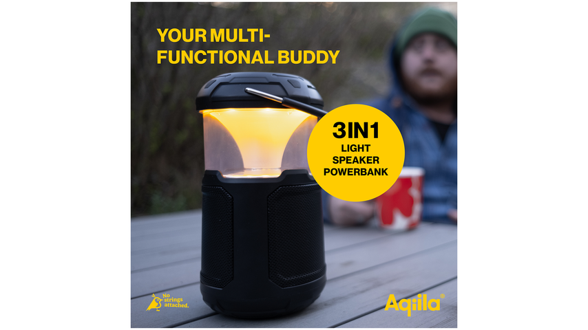 Aqiila Høytaler, Powerbank & Lys Soundbird B10