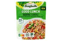 Bonduelle Good Lunch tönkölybúza, zöldborsó, bab, paradicsom, paprika és olajbogyó keveréke 250 g