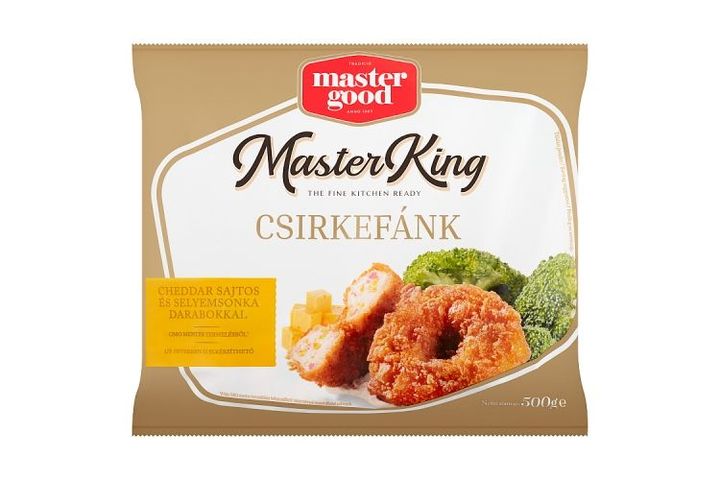 Master Good Master King gyorsfagyasztott csirkefánk cheddar sajtos és selyemsonka darabokkal 500 g