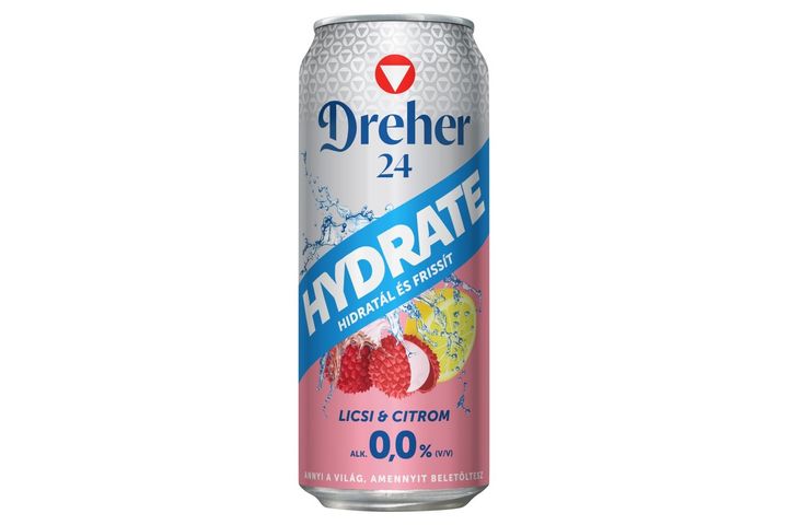 Dreher 24 Hydrate Alcohol-Free Lager Beer and Lychee-Lemon Flavoured Drink Mix 0,0% 0,5 l