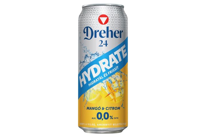 Dreher 24 Hydrate Alcohol-Free Lager Beer and Mango-Lemon Flavoured Drink Mix 0,0% 0,5 l