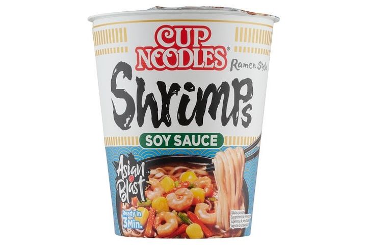 Nissin Cup Noodles instant tésztaleves, garnélarák ízesítéssel ázsiai módra 63 g