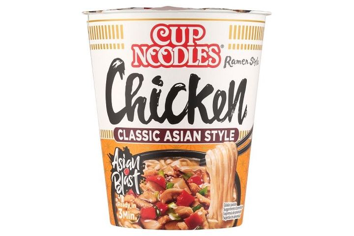 Nissin Cup Noodles instant tésztaleves, csirke ízesítéssel ázsiai módra 63 g