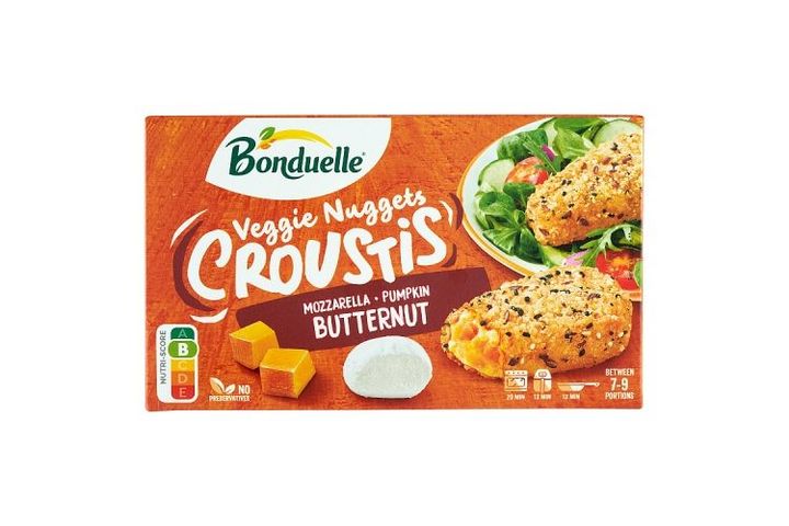 Bonduelle Croustis sütőtökös nuggets gyorsfagyasztott panírozott és elősütött sajtos zöldségkorong 305 g