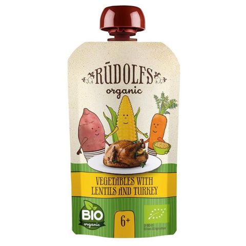 Rudolfs BIO pouch Vegetables. lentils. turkey meat | 110 g