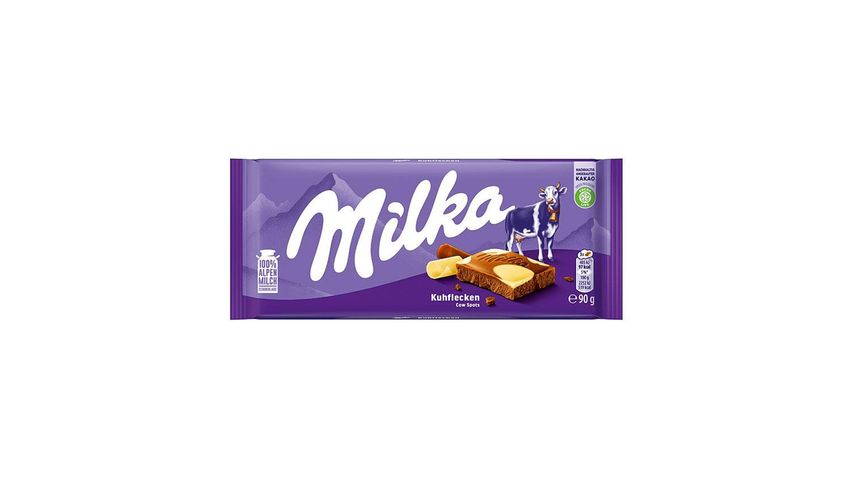 Milka alpesi tej felhasználásával készült tejcsokoládé fehér csokoládéval 90 g