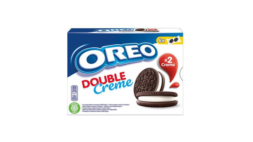 Oreo Double Creme vanília ízű töltelékkel töltött kakaós keksz 170 g