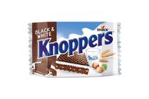 Knoppers Black & White tejes-mogyorós töltött ostya kakaós tejbevonóval félig mártva 25 g