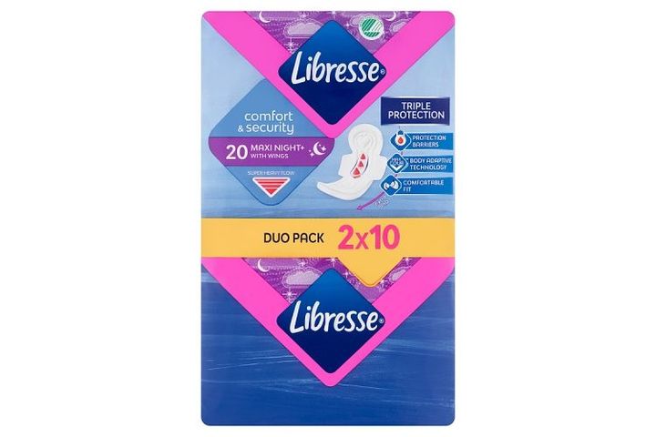 Libresse Comfort & Security Maxi Night+ egészségügyi betét éjszakai használatra 20 db