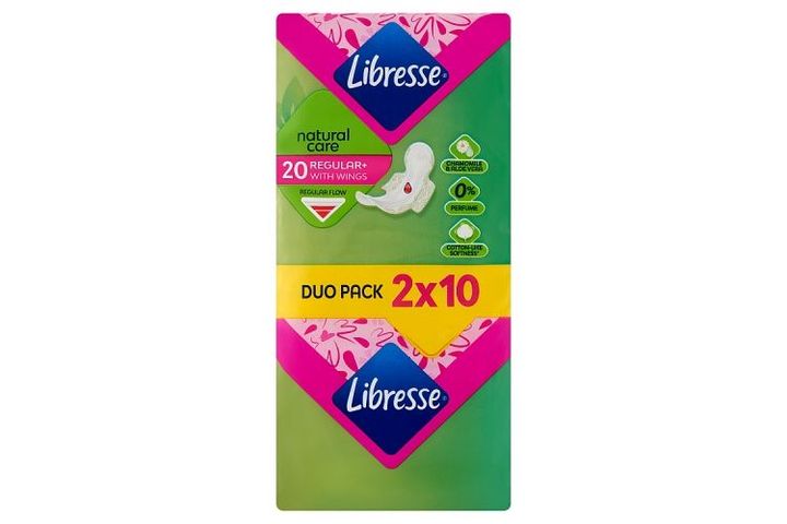 Libresse Regular+ Natural Care vékony szárnyas egészségügyi betét 20 db