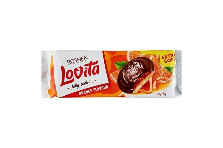 Roshen Lovita Jelly Cookies Biscuits with Orange Flavoured Filling 135 g