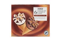 Tesco Chocolate and Vanilla Cones 6 x 120 ml (720 ml)