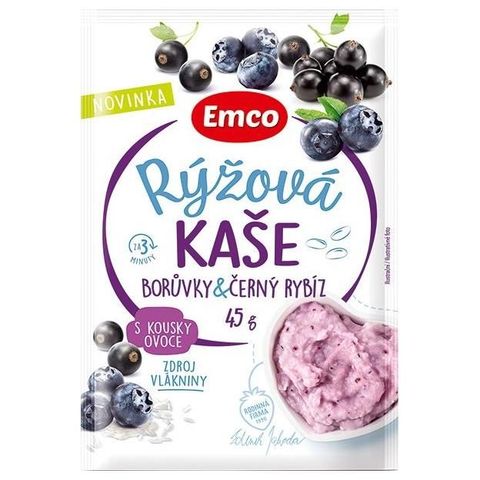 Emco Rýžová kaše borůvka a černý rybíz | 45 g