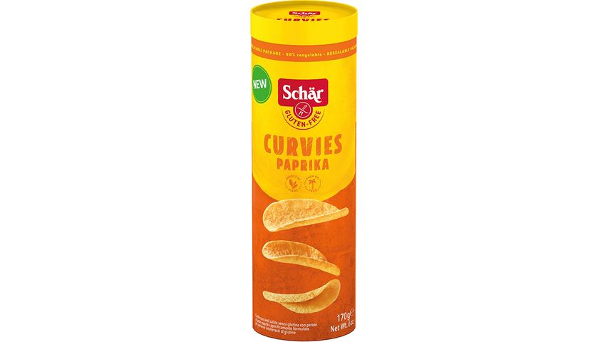 Schär Curvies gluténmentes ropogós chips burgonyával, paprika ízesítéssel 170 g