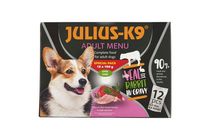 Julius-K9 teljes értékű eledel felnőtt kutyák számára borjúval, nyúllal szószban 12 x 100 g (1,2 kg)
