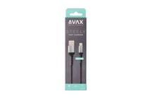 Avax CB401G Steely USB A-Lightning 20W, 1.5m gyorstöltő, sodorszálas kábel, 3A acélszürke 1 db