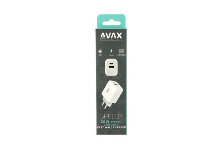 Avax CH320 Speedy Hálózati fali töltő USB + Type C, 20W 1 db