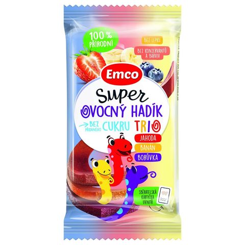 Emco Super Fruit Snake Trio Strawberry - Banana - Blueberry | 20 g