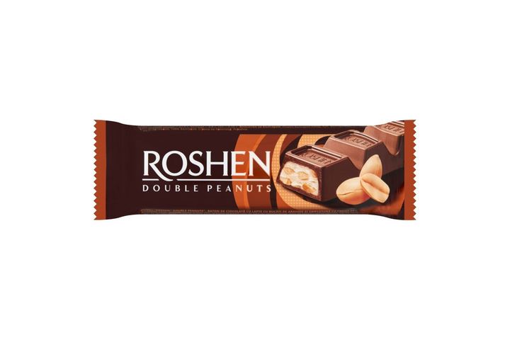 Roshen Double Peanuts tejcsokoládé szelet földimogyorós töltelékkel 29 g